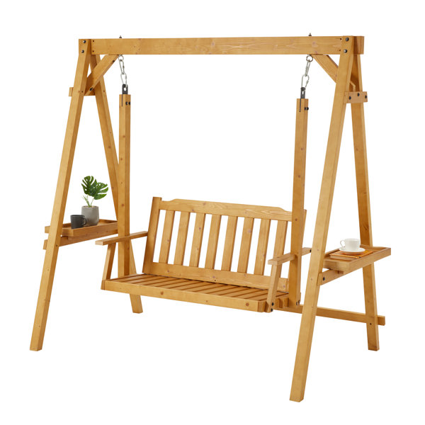 Red Barrel Studio® Wooden Porch Swing, Outdoor Swings For Adults, 2